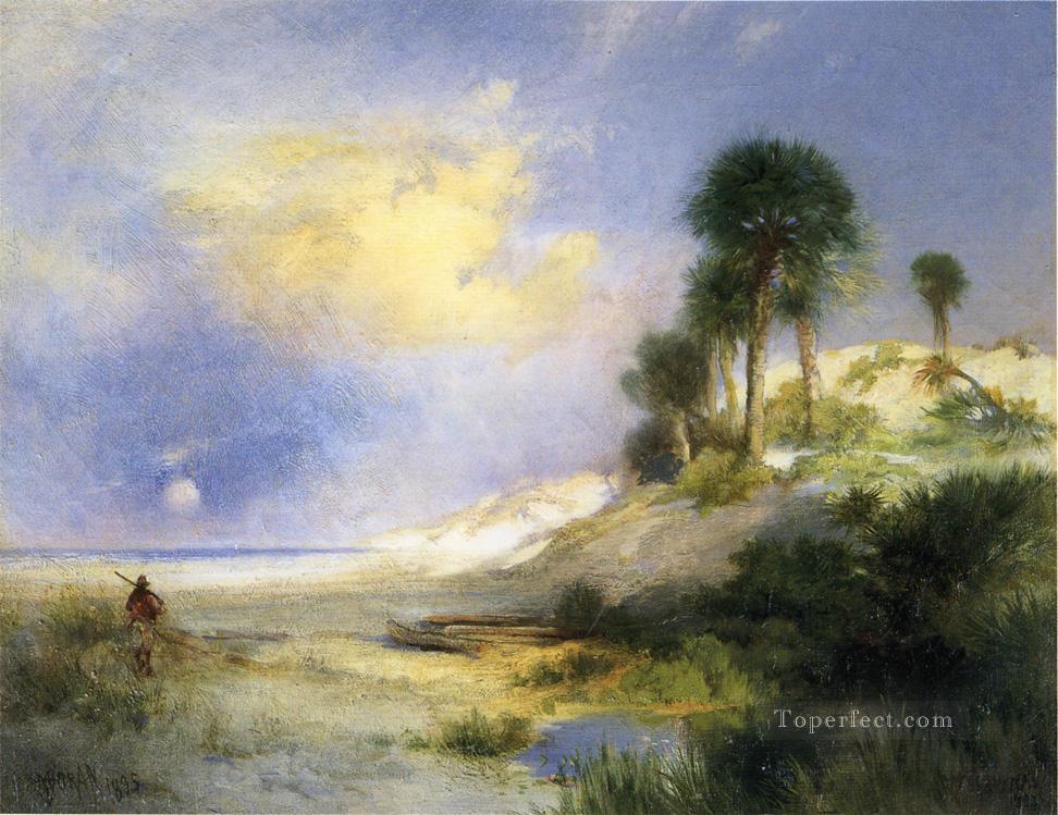Fort George Island Florida landscape Thomas Moran brook Oil Paintings
